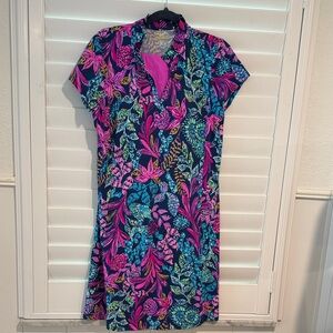 Lilly Pulitzer Floral Mini Dress - Pink and Blue. Luxlettic activewear